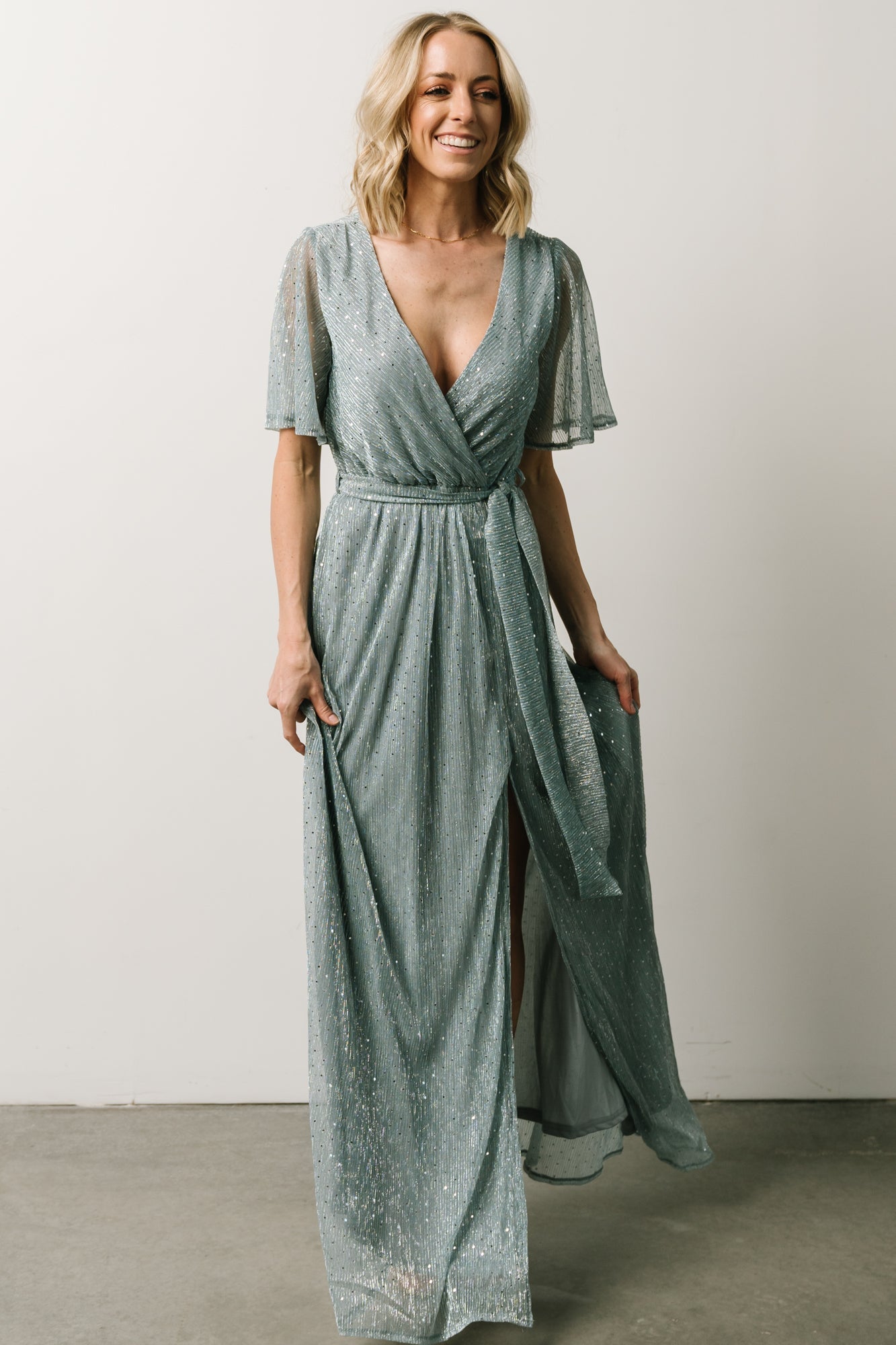Grace Sparkle Gown | Dusty Blue