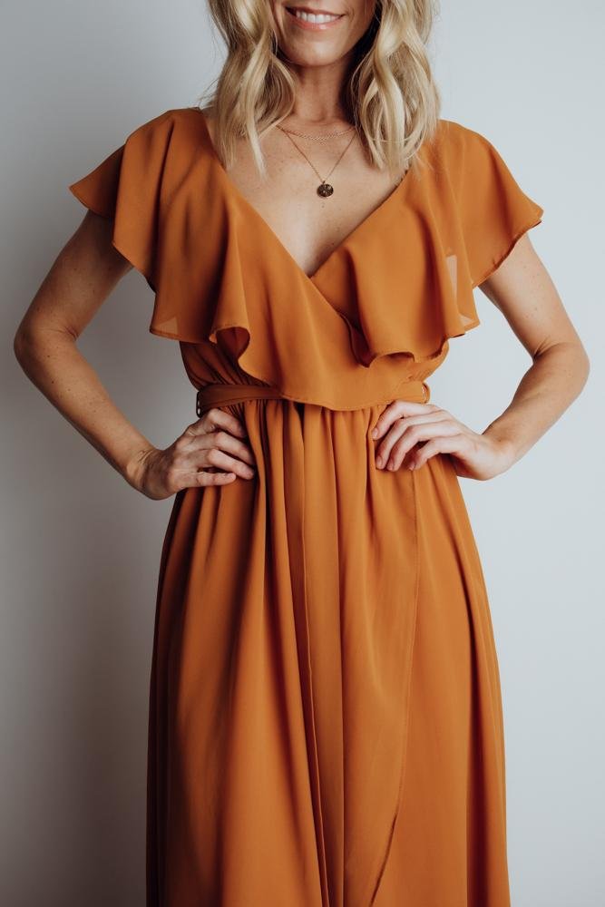 Katya Ruffle Maxi Dress | Amber